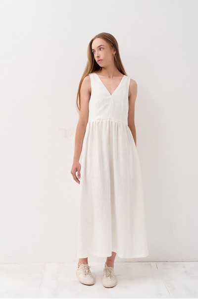 Сарафан льон бохо айворі (СН 32)